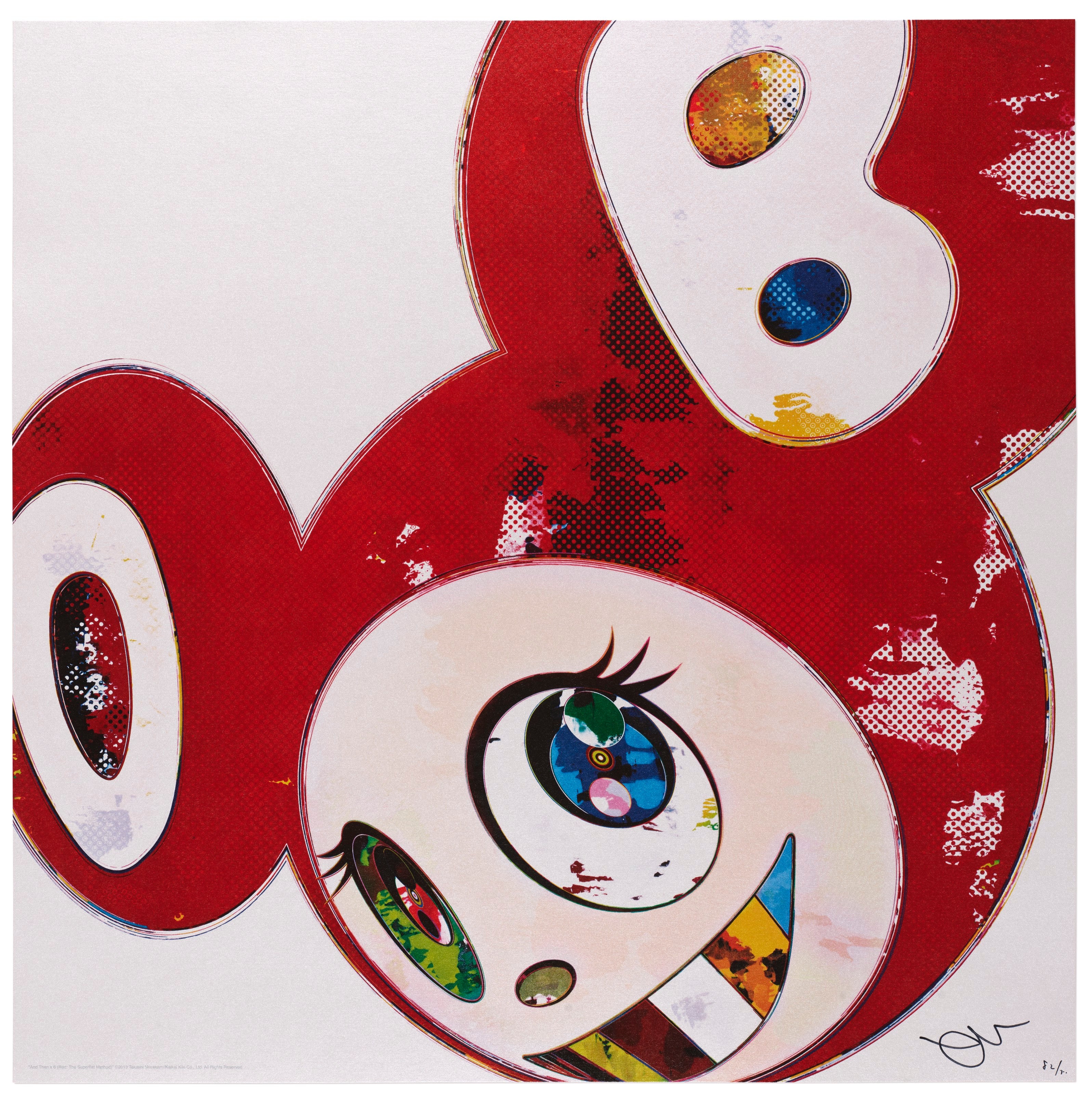 Takashi Murakami -"And Then x 6 (Red: The Superflat Method.)" 2016