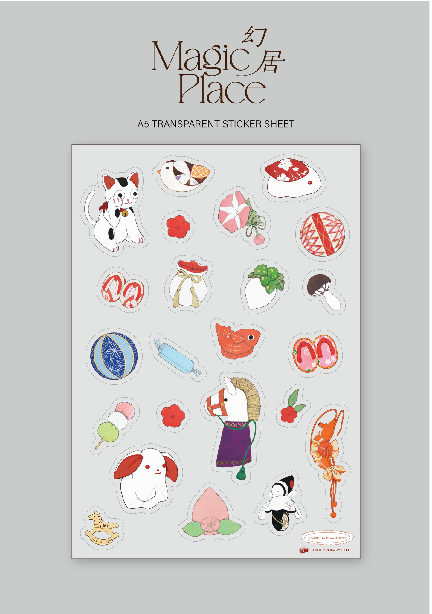 永島千裕 Chihiro Nagashima|「いろは唄」透明貼紙 “The Iroha Poem” Transparent Sticker Sheet