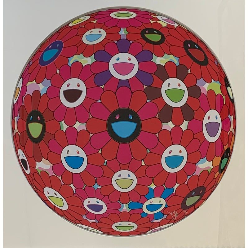 Takashi Murakami -Flower Ball "Red, Pink, Blue"