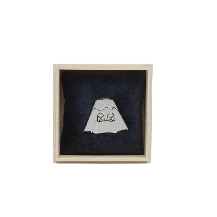 KAWS "Holiday:Japan" Mount Fuji Golden and Silver Pin Set