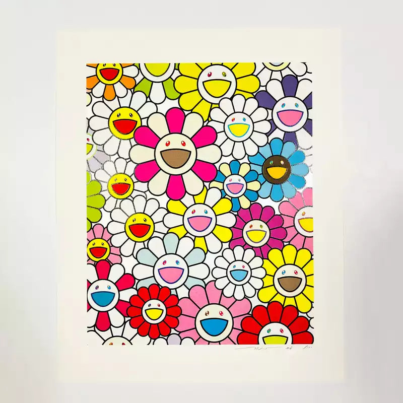 Takashi Murakami -A Little Flower Painting: Pink, Purple, and Many Other Colors 2017