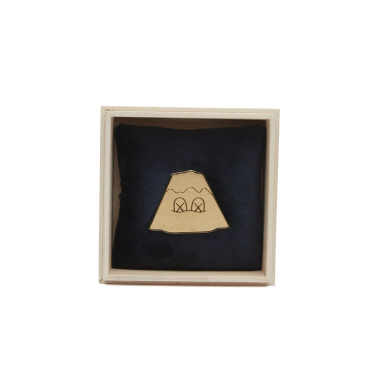 KAWS "Holiday:Japan" Mount Fuji Golden and Silver Pin Set