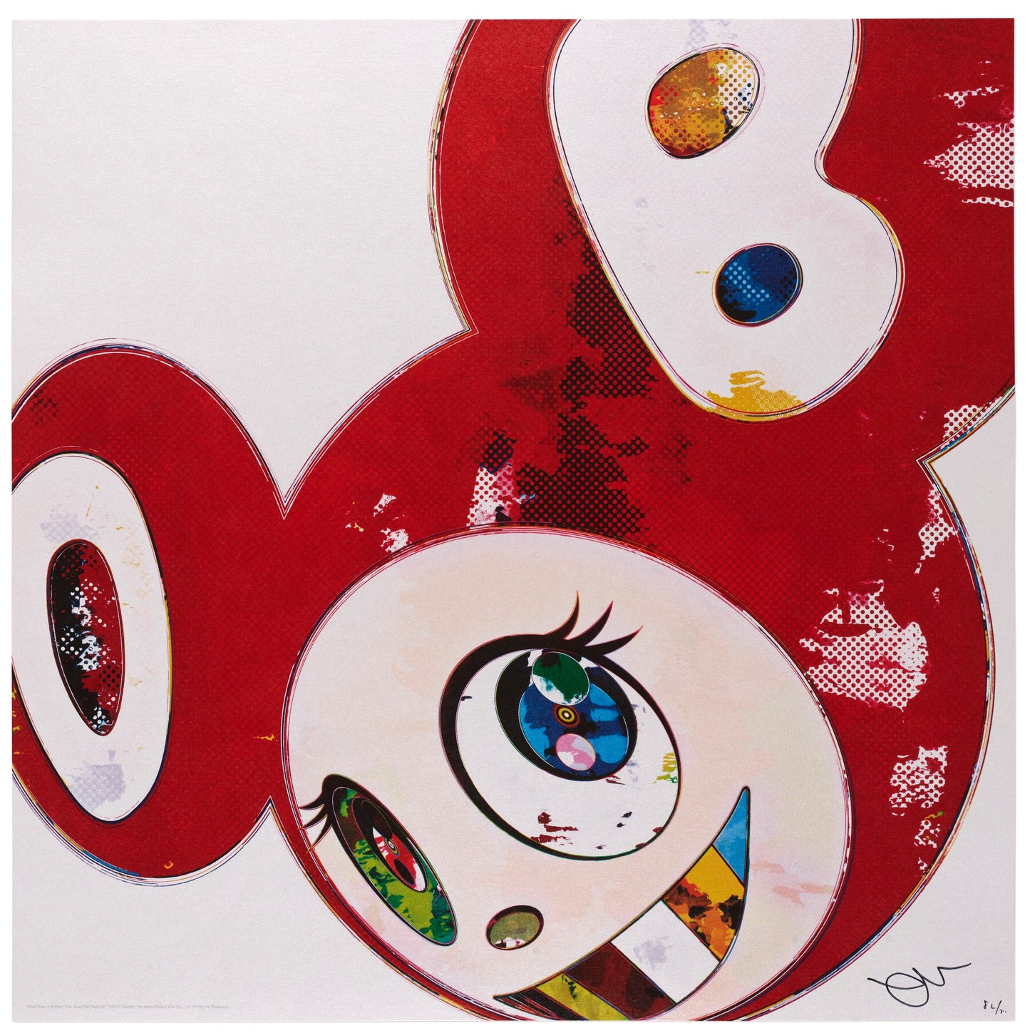 Takashi Murakami -"And Then x 6 (Red: The Superflat Method.)" 2016