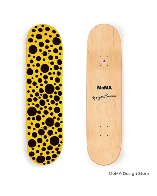 草間彌生 x MoMA 圓點執念 限量藝術滑板（黑底黃小圓點款）｜Yayoi Kusama x MoMA: Dots Obsession Skateboards (Black Small Dots)