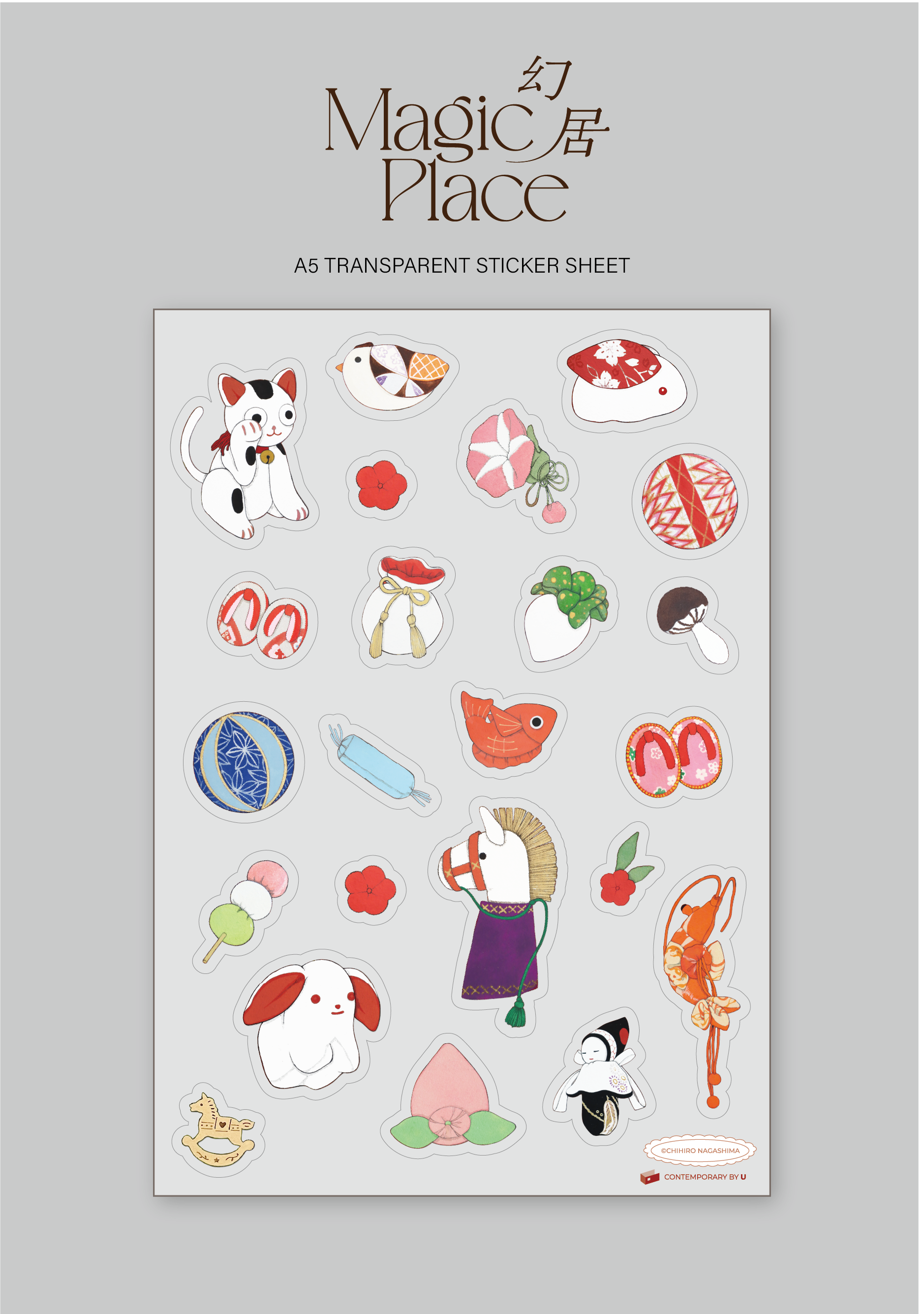 （預購）永島千裕 Chihiro Nagashima｜「いろは唄」透明貼紙 “The Iroha Poem” Transparent Sticker Sheet