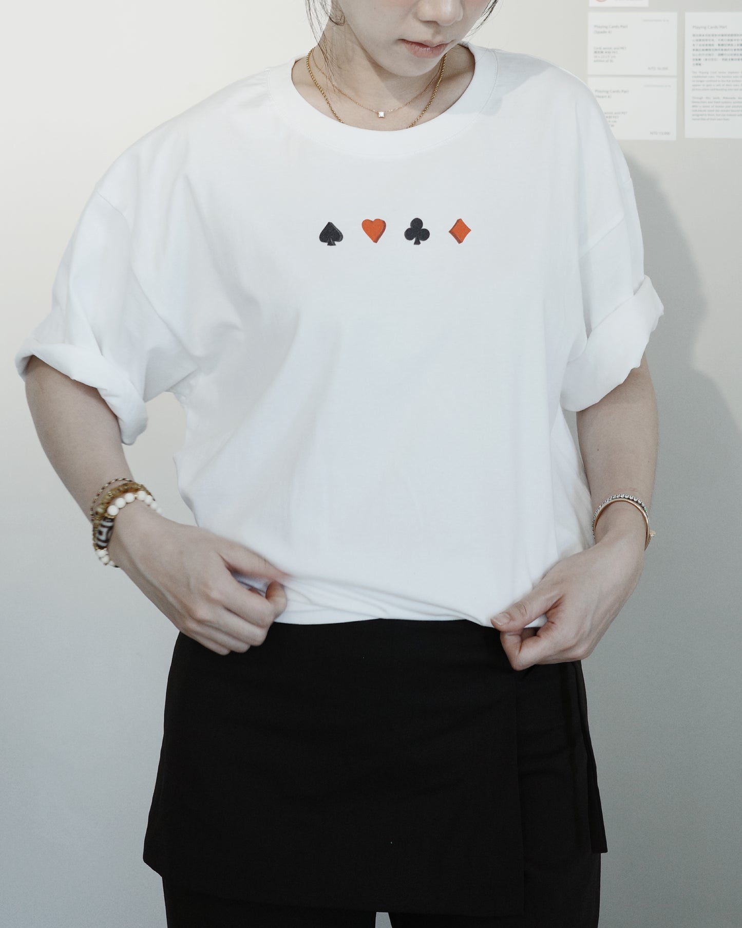 松枝悠希 "Playing Cards Parl" T-shirt 短恤落肩T恤