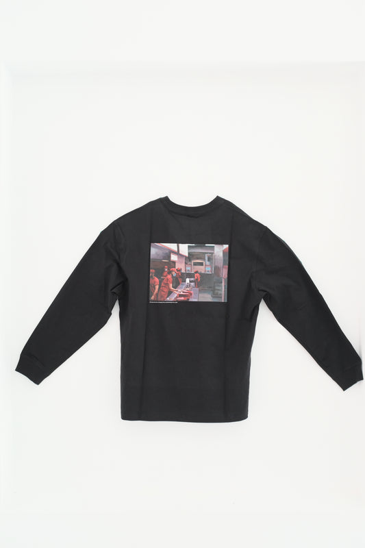 湯瑪士・卡麥隆 Thomas Cameron｜「速食店」黑色長恤 "Fast Food Workers" Black Tee