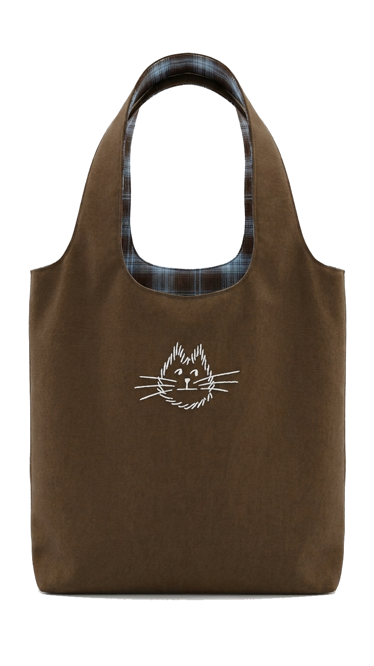 （預購）韓國 Sachiket 格紋帆布雙面購物袋｜Sachiket Double-Sided Canvas Flannel Tote Bag