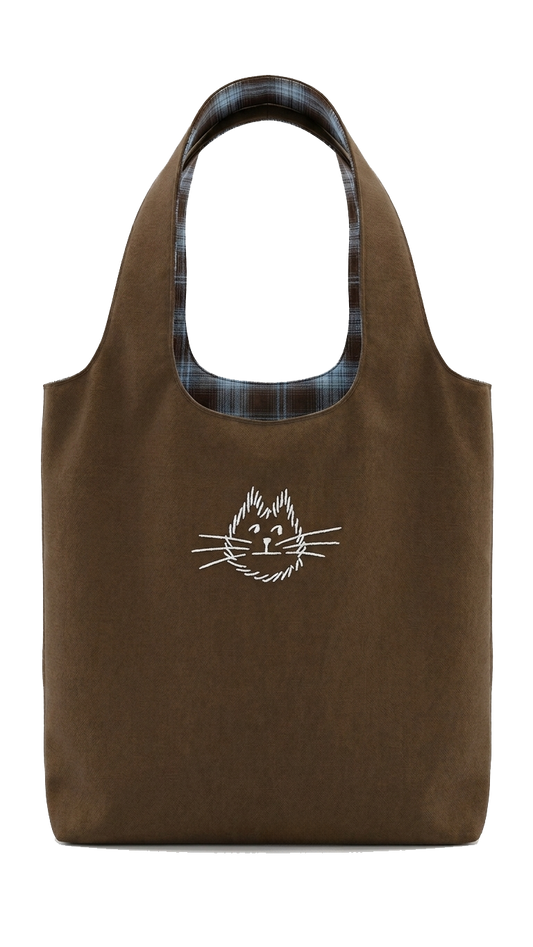 （預購）韓國 Sachiket 格紋帆布雙面購物袋｜Sachiket Double-Sided Canvas Flannel Tote Bag