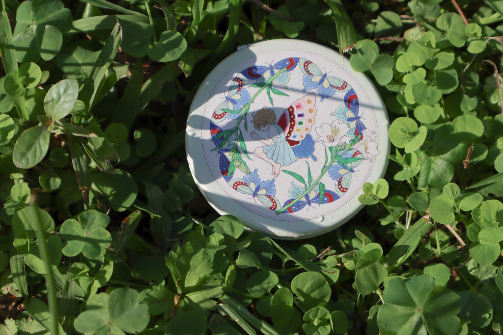 永島千裕 Chihiro Nagashima｜圓型皮革雙面隨身鏡 Double-Sided Round Leather Pocket Mirror