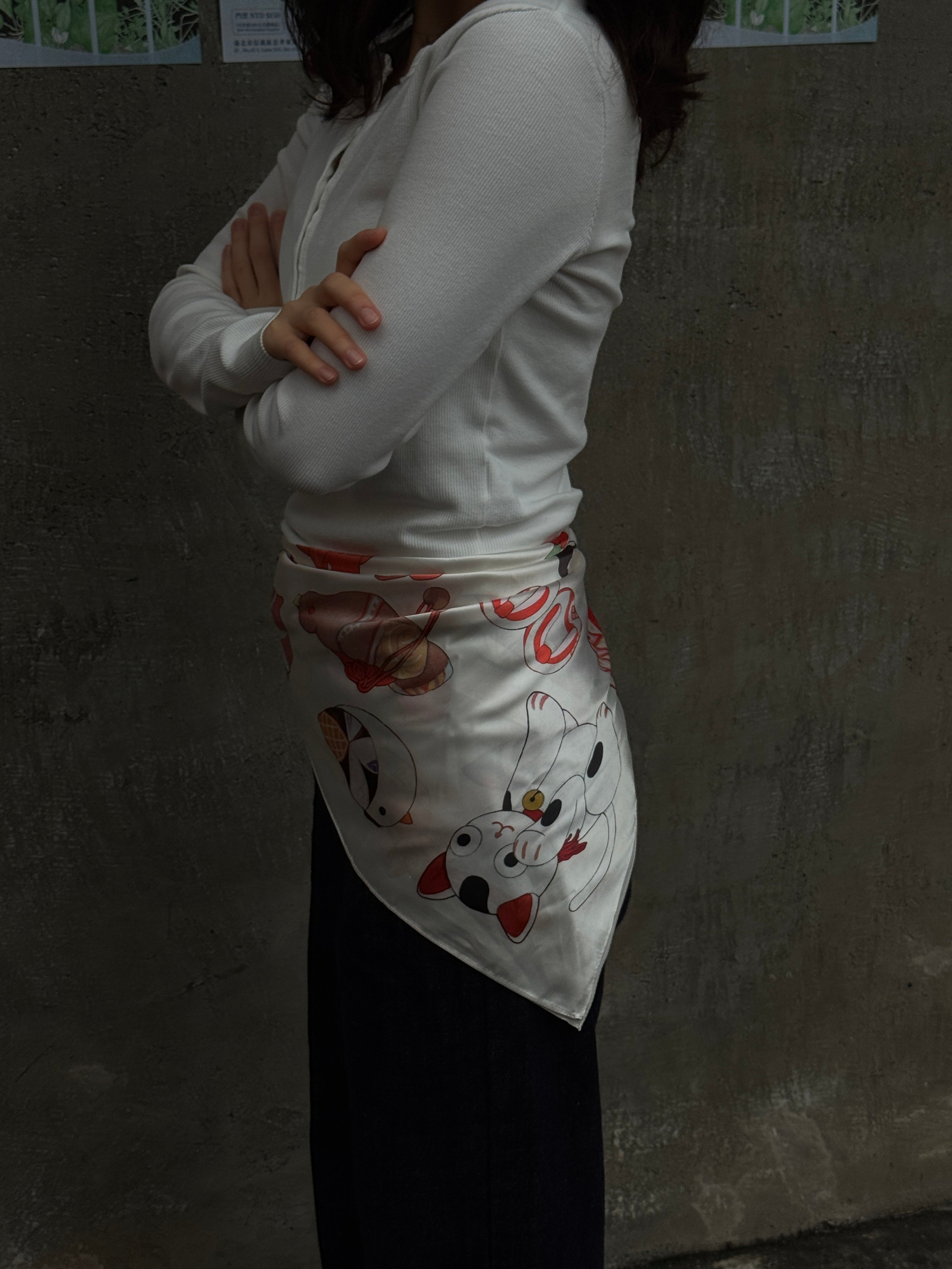 永島千裕 Chihiro Nagashima｜「いろは唄」藝術方巾 “The Iroha Poem” Artist Print Scarf