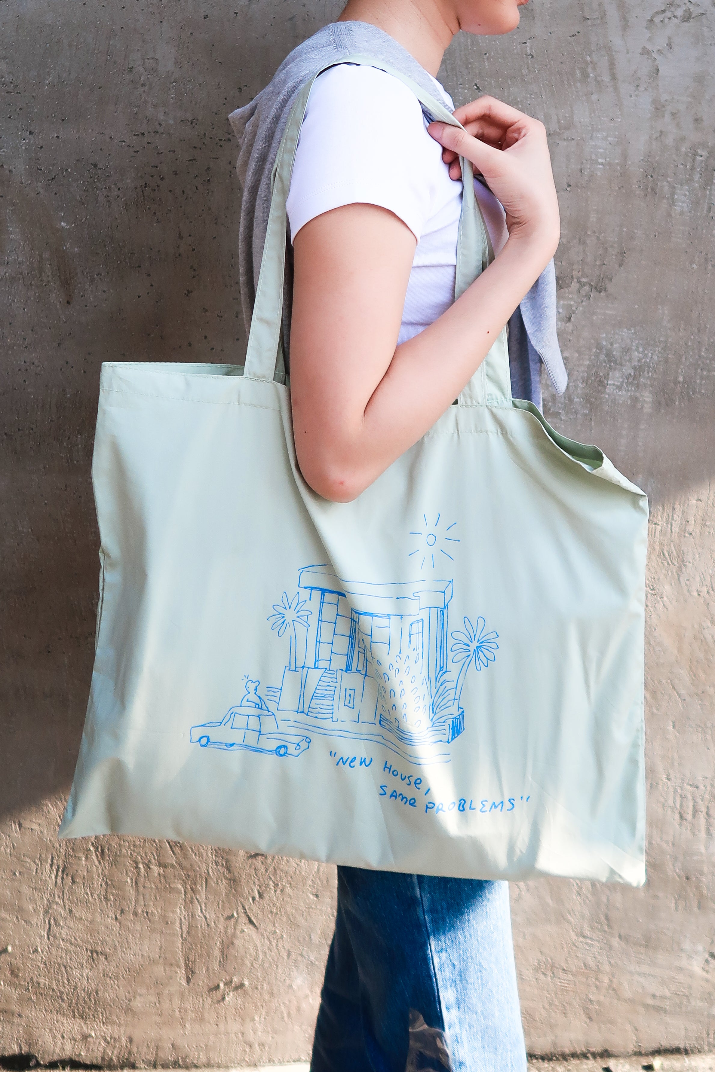 Andrés Lozano Illustration Tote Bag： "New House, Same Problems"安德烈斯·洛薩諾 插畫手提袋