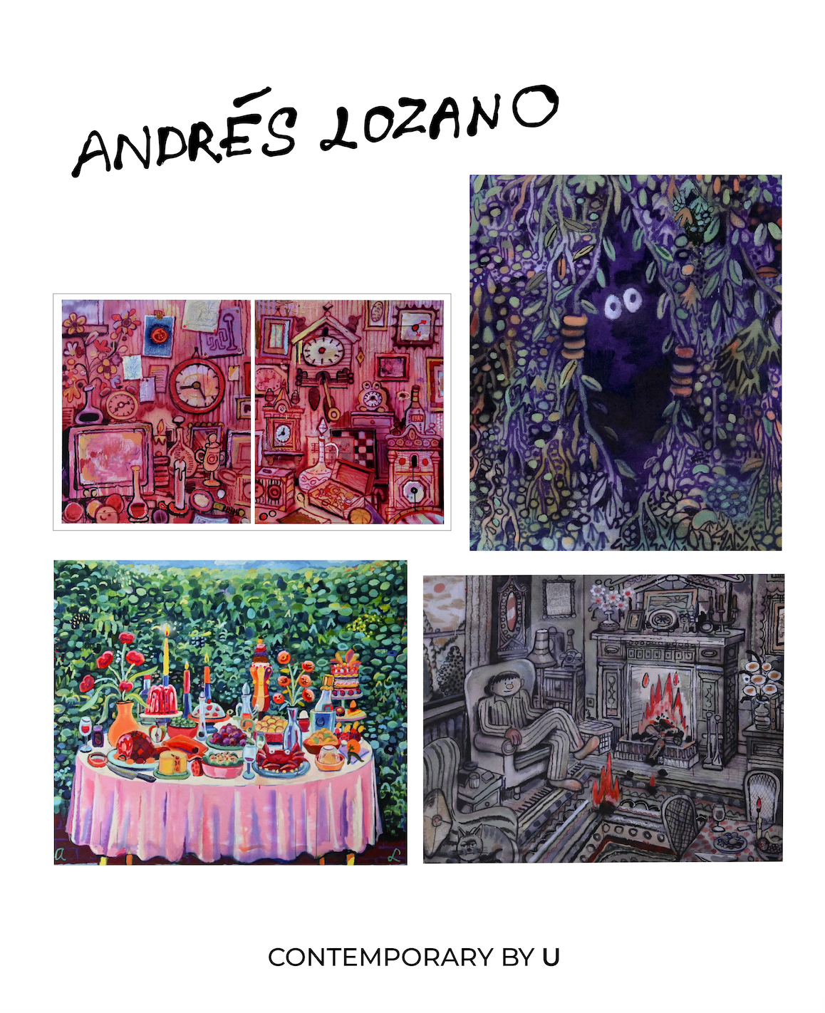 Andrés Lozano Illustration Postcard Set (4 pcs)安德烈斯·洛薩諾畫作明信片（ㄧ組四張）