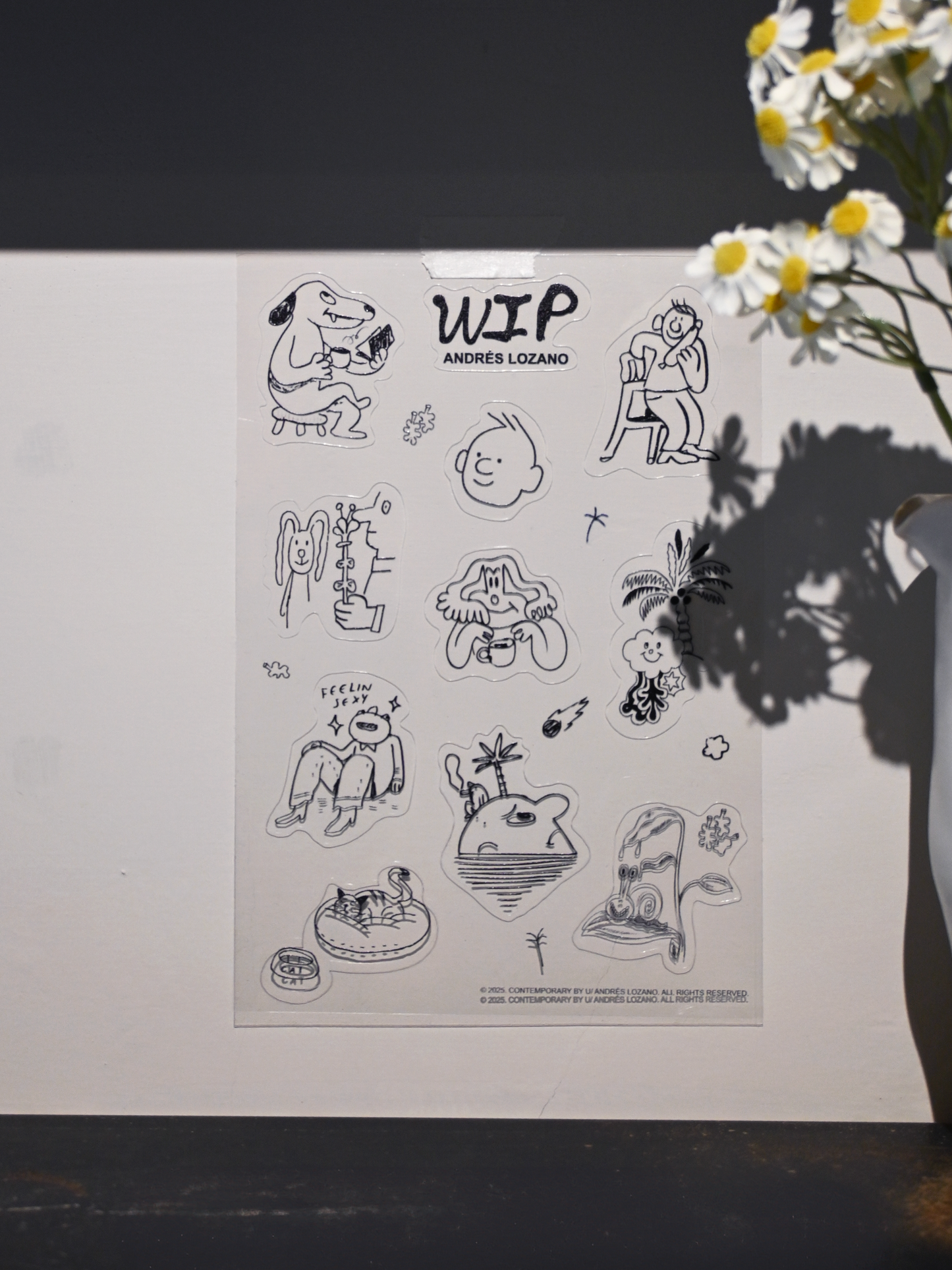 Andrés Lozano Artist Double-Layer Hand-Drawn Transparent Stickers 藝術家手繪雙透明貼紙