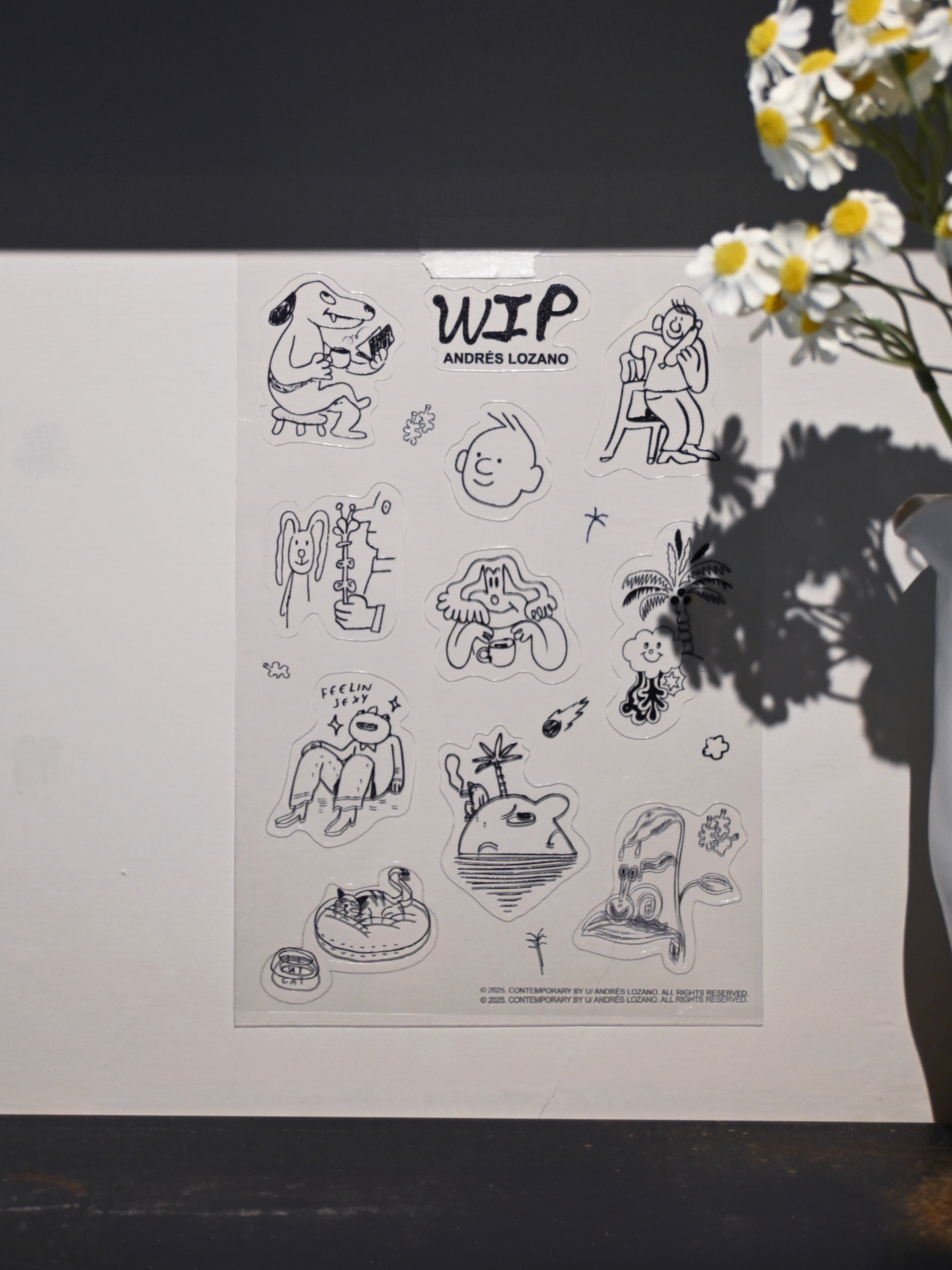 Andrés Lozano Artist Double-Layer Hand-Drawn Transparent Stickers 藝術家手繪雙透明貼紙