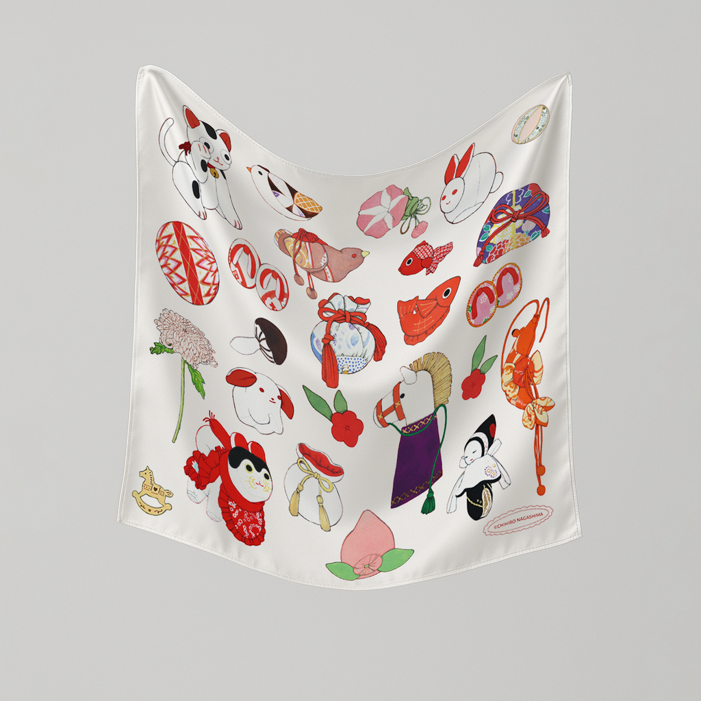 永島千裕 Chihiro Nagashima｜「いろは唄」藝術方巾 “The Iroha Poem” Artist Print Scarf