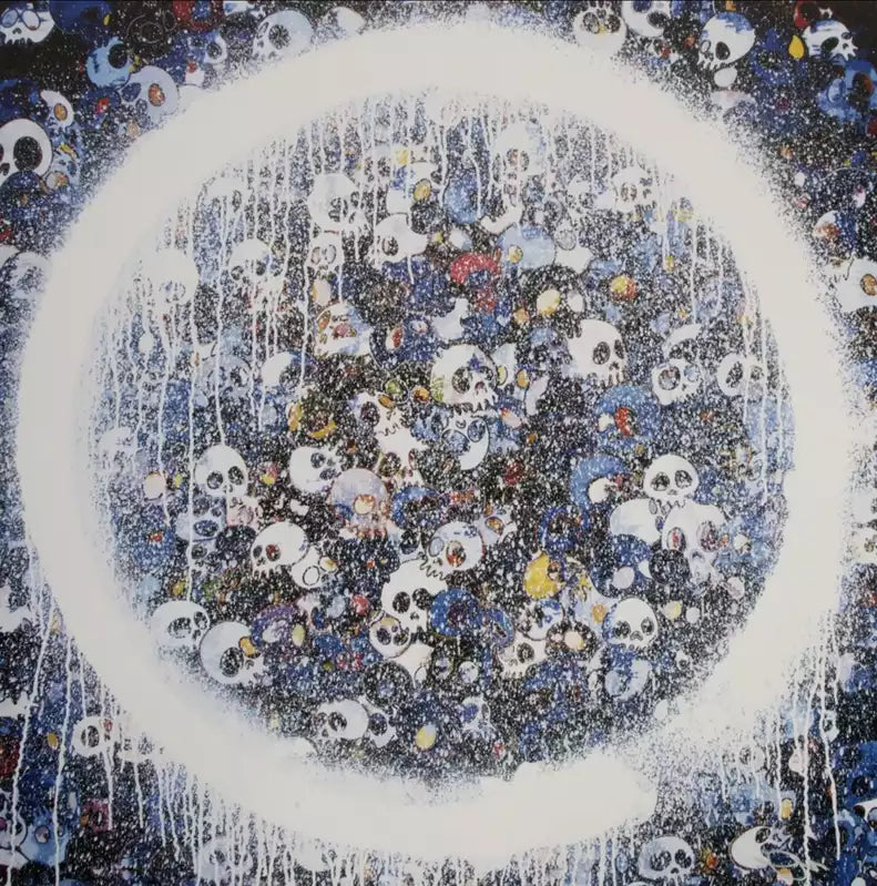 Takashi Murakami -Ensō: Memento Mori Red on Blue 2015