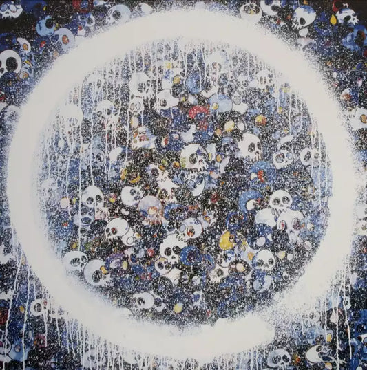 Takashi Murakami -Ensō: Memento Mori Red on Blue 2015